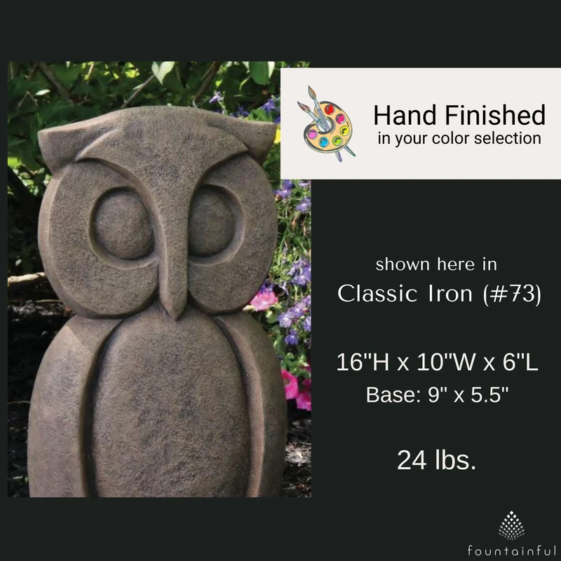 Contemporary Owl Concrete Garden Statue - Massarellis #7598