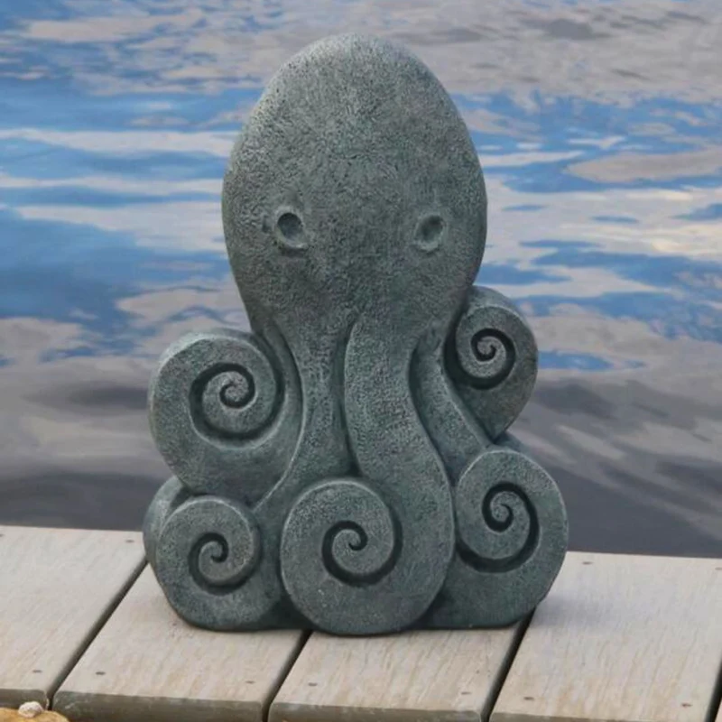 Contemporary Octopus Concrete Garden Statue - Massarellis #7607