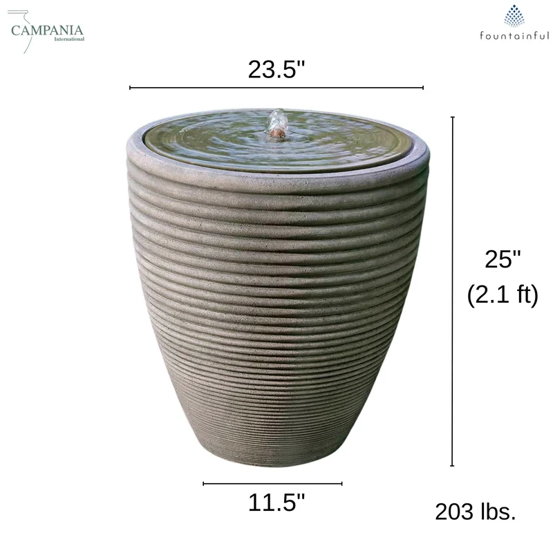 Bibendum Large Concrete Urn Fountain - Campania #FT399