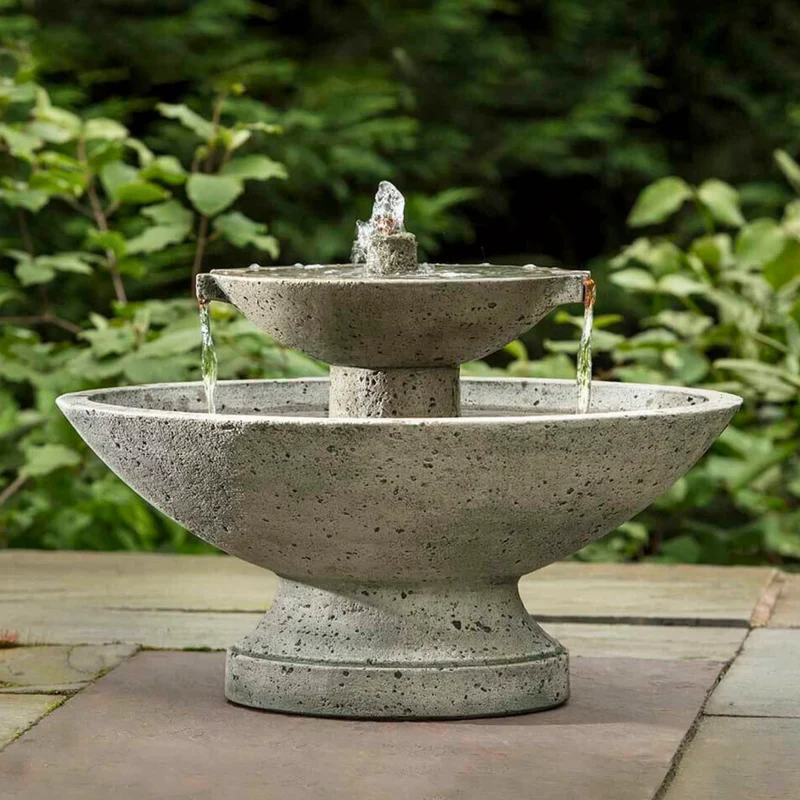 Jensen Oval 2-Tier Concrete Fountain - Campania #FT221