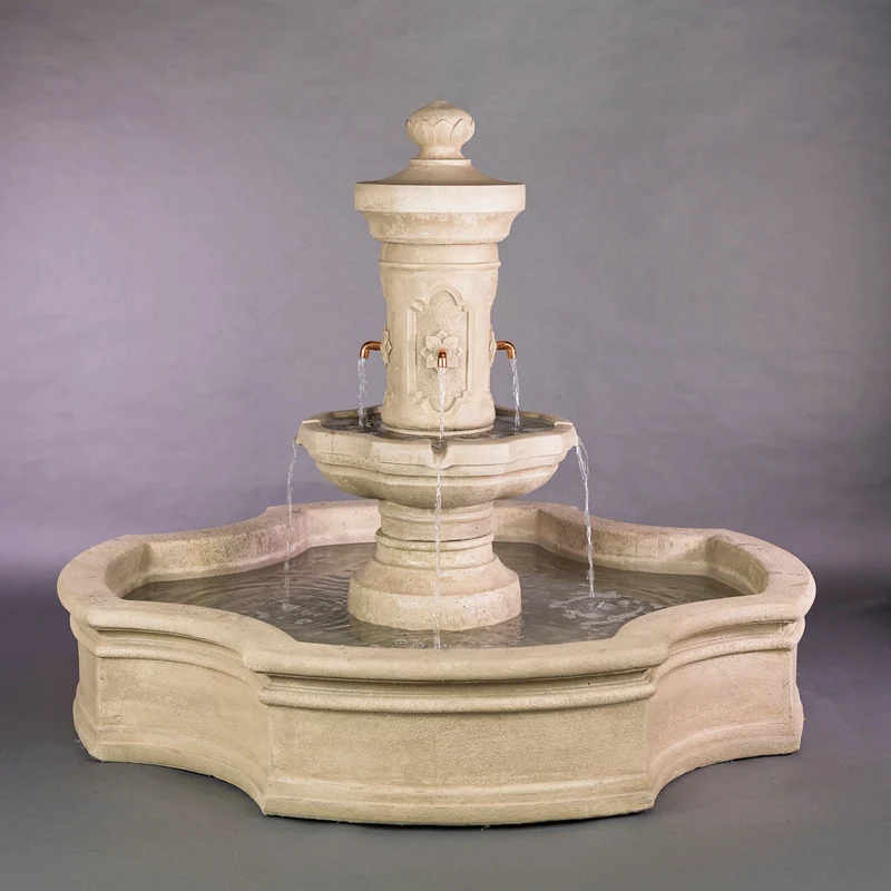 Ravello Monaco Pond Concrete Fountain - Giannini #1859