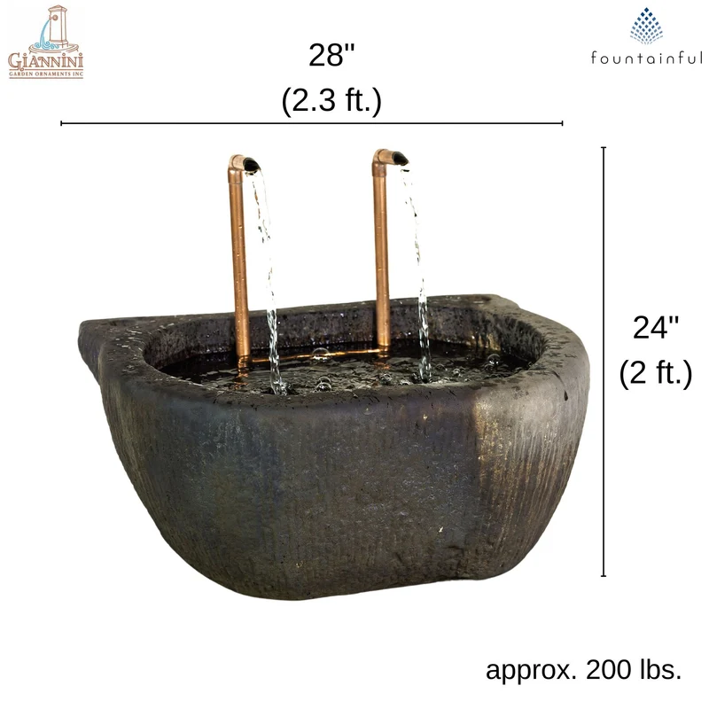 Angeles Concrete Trough Fountain - Giannini #1841