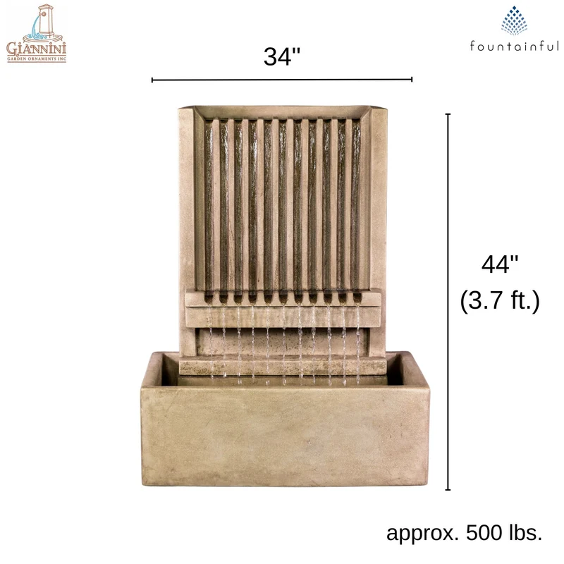 Brentwood Channel Concrete Wall Fountain SHORT - Giannini #1827