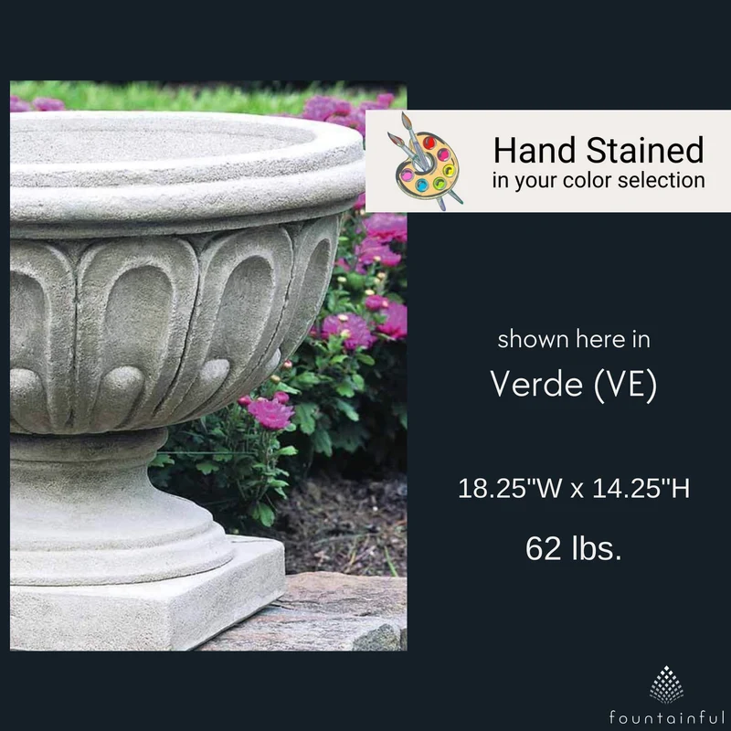 Longwood Fluted Concrete Urn Planter - Campania #P351