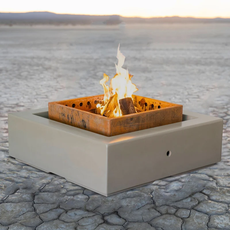 The Solar Smokeless Fire Pit - Concrete & Steel - Outdoor Plus