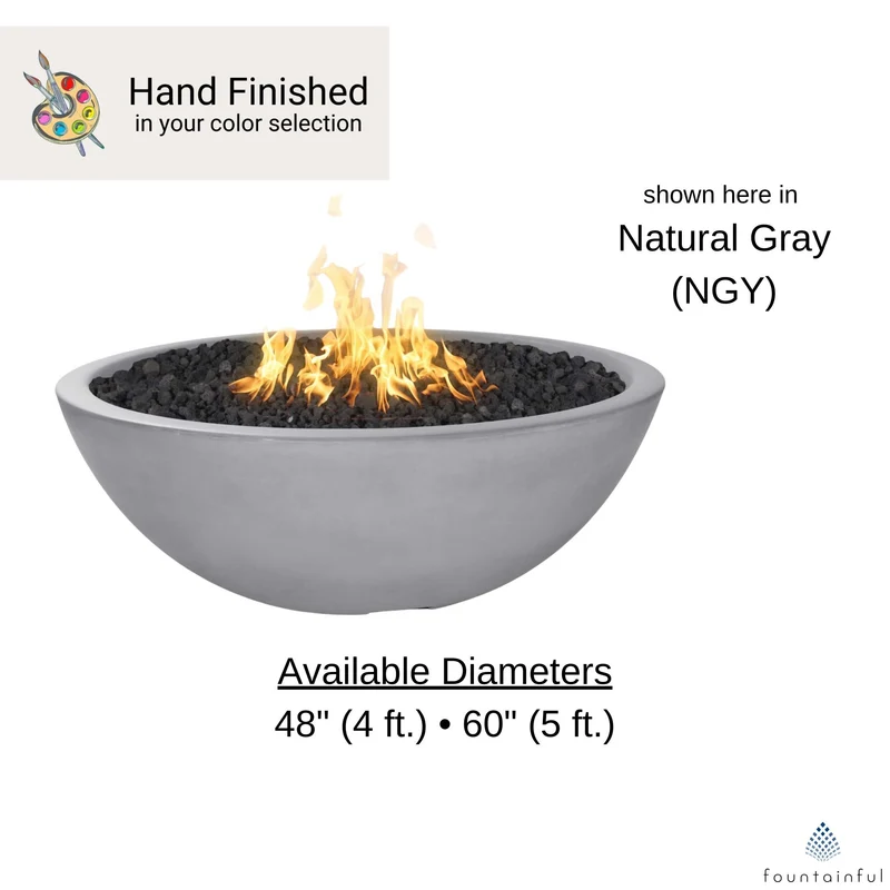 Sedona Large Concrete Gas Fire Pit - The Outdoor Plus