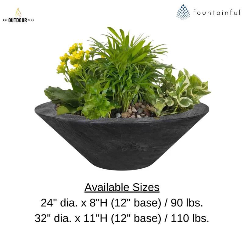 Cazo "Woodgrain" Concrete Planter Bowl - The Outdoor Plus