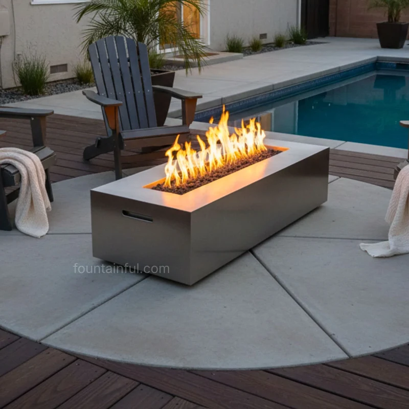 Regal Gas Fire Pit in Luxury Metals - The Outdoor Plus