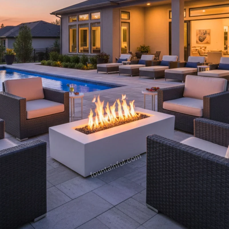 Regal Concrete Gas Fire Pit - The Outdoor Plus