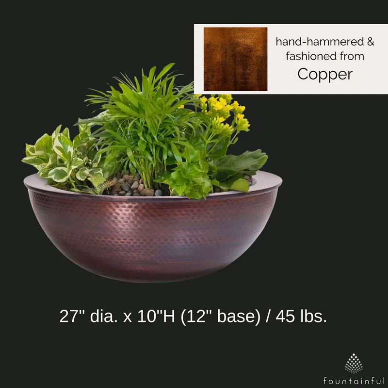 Sedona Copper Planter Bowl - The Outdoor Plus