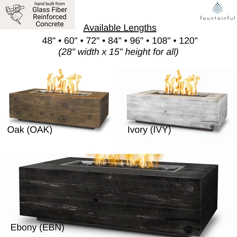 Coronado "Woodgrain" Concrete Gas Fire Pit - The Outdoor Plus