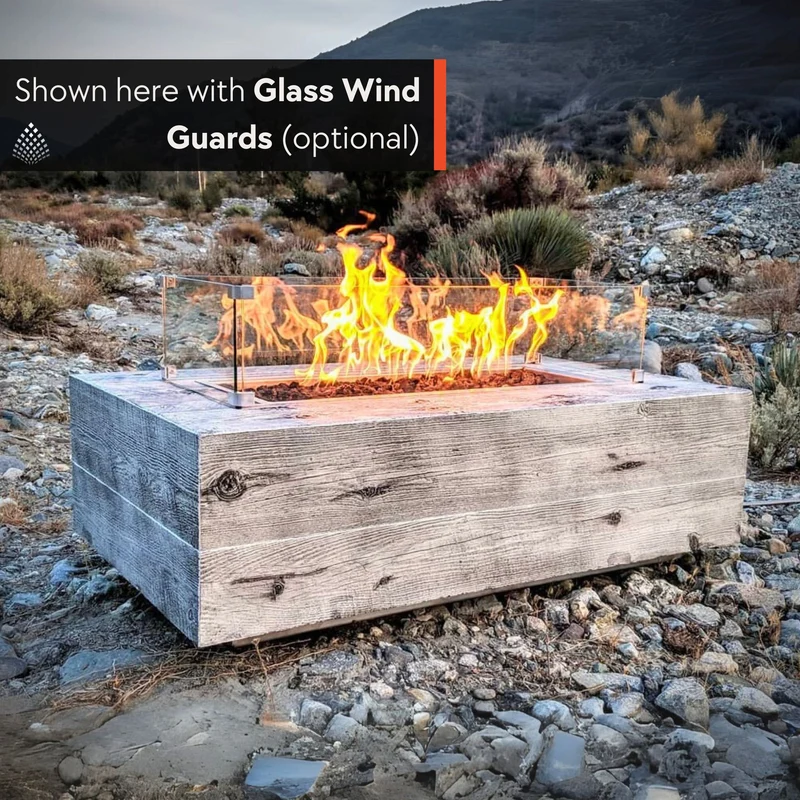 Coronado "Woodgrain" Concrete Gas Fire Pit - The Outdoor Plus