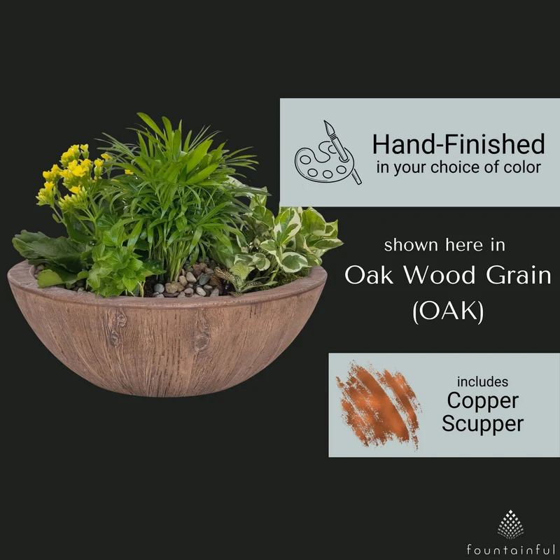 Sedona "Woodgrain" Concrete Planter & Water Bowl - The Outdoor Plus