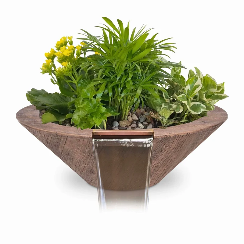 Cazo "Woodgrain" Concrete Planter & Water Bowl - The Outdoor Plus