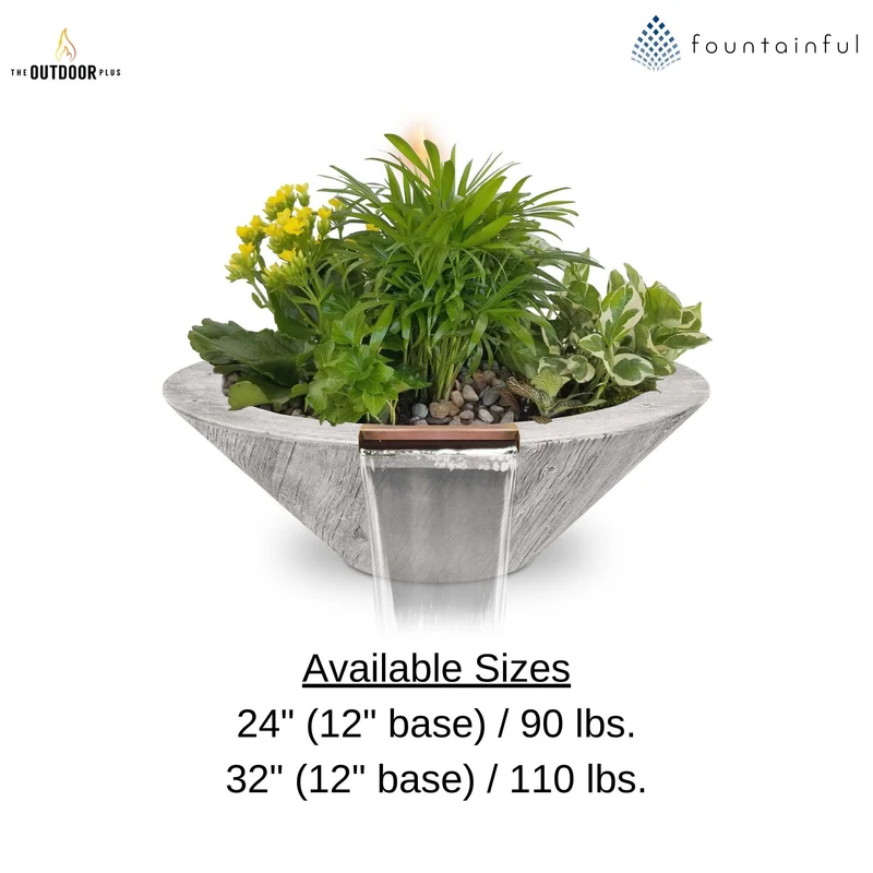 Cazo "Woodgrain" Concrete Planter & Water Bowl - The Outdoor Plus
