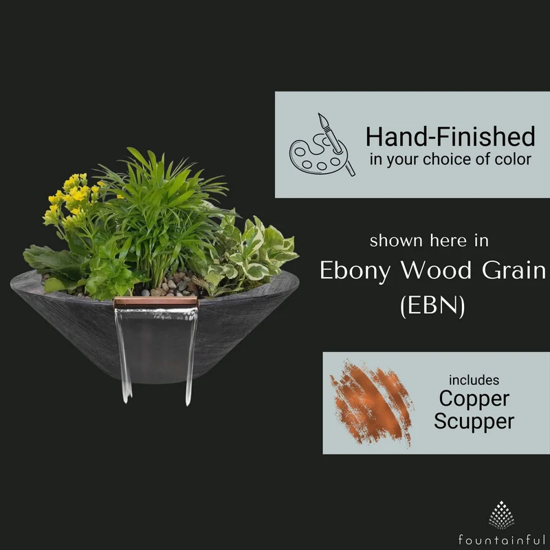 Cazo "Woodgrain" Concrete Planter & Water Bowl - The Outdoor Plus