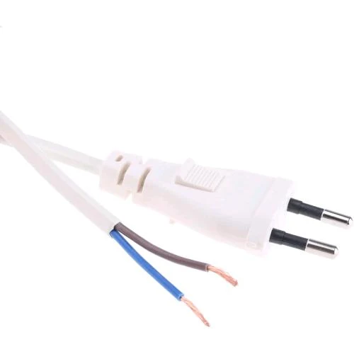 CAVO CON SPINA BIPOLARE ITALIANA - BIANCO - 2X1 - 10A - 260 CM