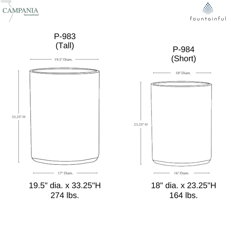 Siros Concrete Vase Planters - Campania