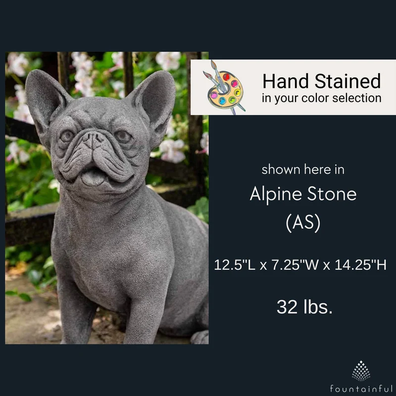 Frenchie Concrete Garden Statue - Campania #A630