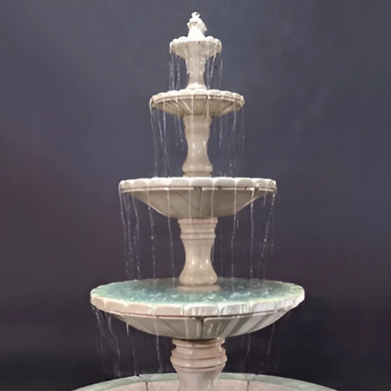 Monaco Tall 4-Tier Concrete Pond Fountain - Fiore #LG169F4R