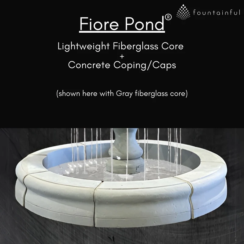 Monaco Medium 4-Tier Concrete Pond Fountain - Fiore #LG169F4M