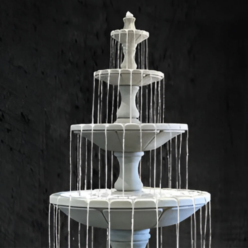 Monaco Medium 4-Tier Concrete Pond Fountain - Fiore #LG169F4M