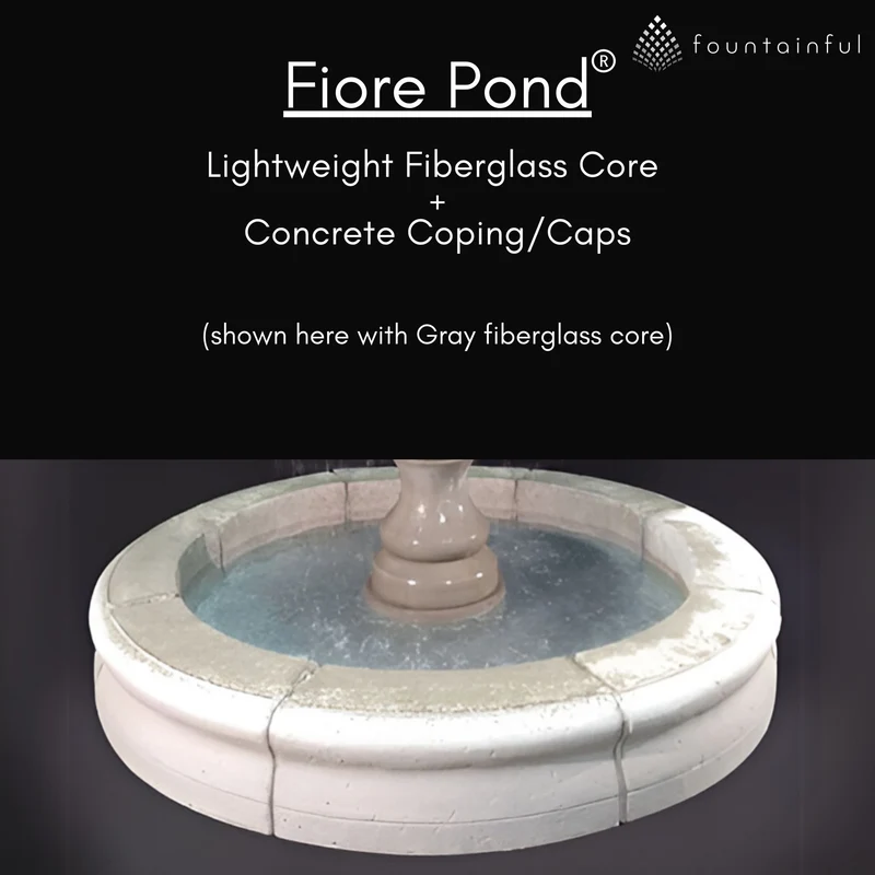Monaco 3-Tier Concrete Pond Fountain - Fiore #LG169FR