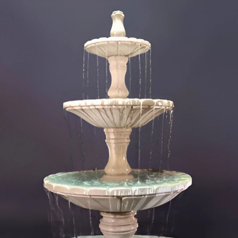 Monaco 3-Tier Concrete Pond Fountain - Fiore #LG169FR