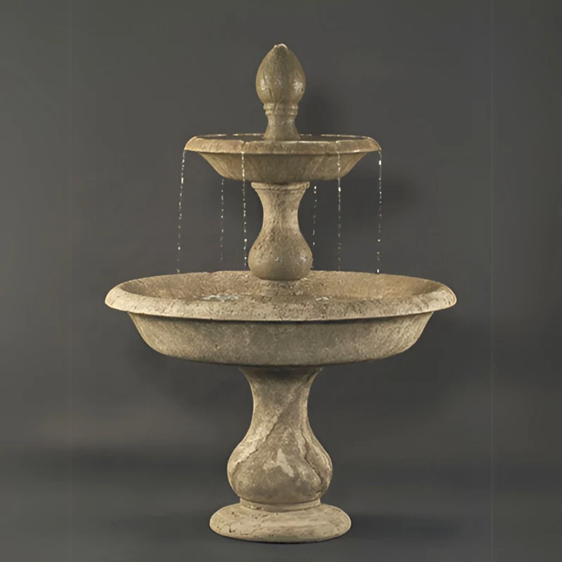 Old Toscano 2-Tier Concrete Fountain - Fiore #LG126