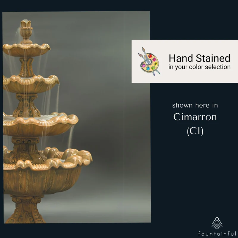 Italian Tall 4-Tier Concrete Fountain - Fiore #IT4T