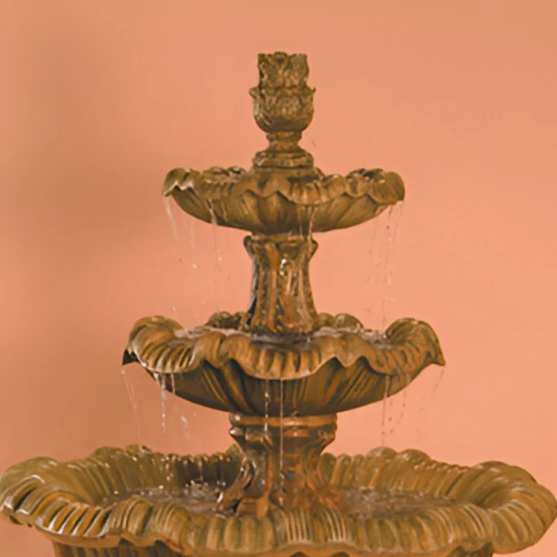 Italian 3-Tier Concrete Fountain - Fiore #IT3T