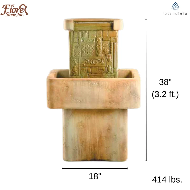 Mosaic Concrete Wall Fountain - Fiore #2095