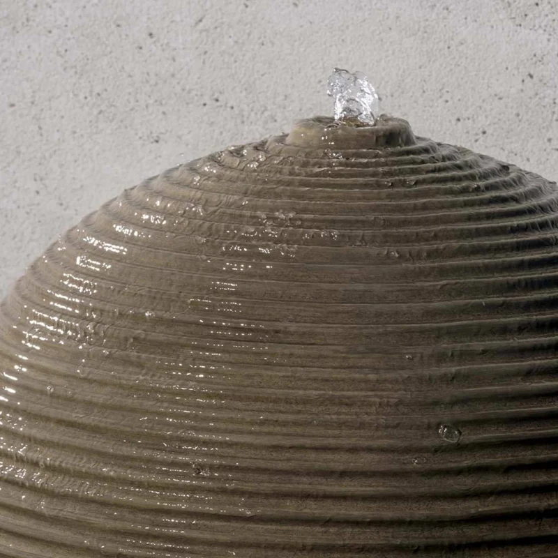 Ribbed Sphere GFRC Garden Fountain - Campania #1114