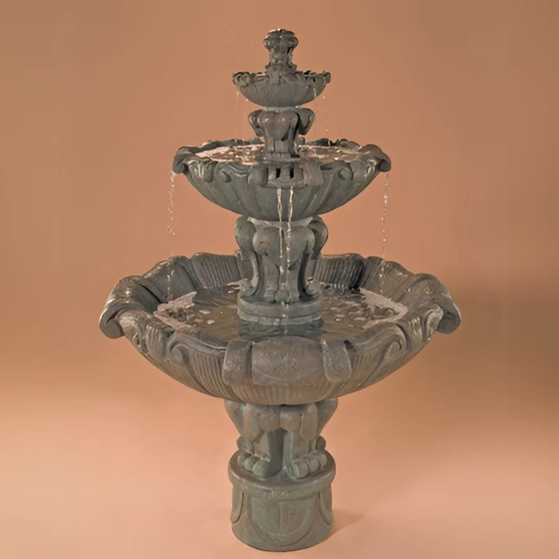 Vesuvio 3-Tier Concrete Fountain - Fiore #2080FM