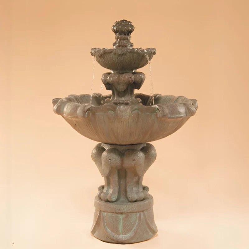 Vesuvio 2-Tier Concrete Fountain - Fiore #2080FS