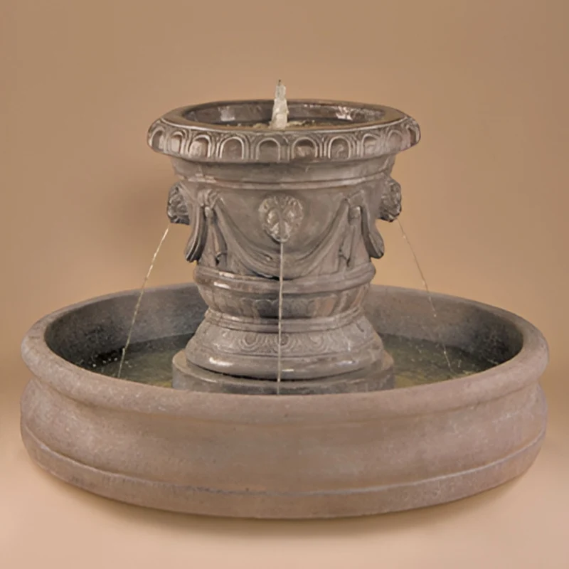 Classico Lion Concrete Vase Fountain - Fiore #662LF