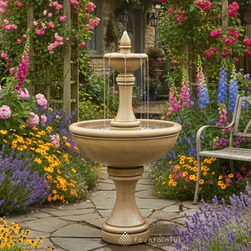 Vinci 2-Tier Concrete Fountain - Fiore #204