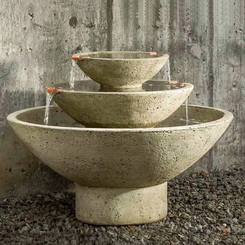 Carrera Oval 3-Tier Concrete Fountain - Campania #FT223