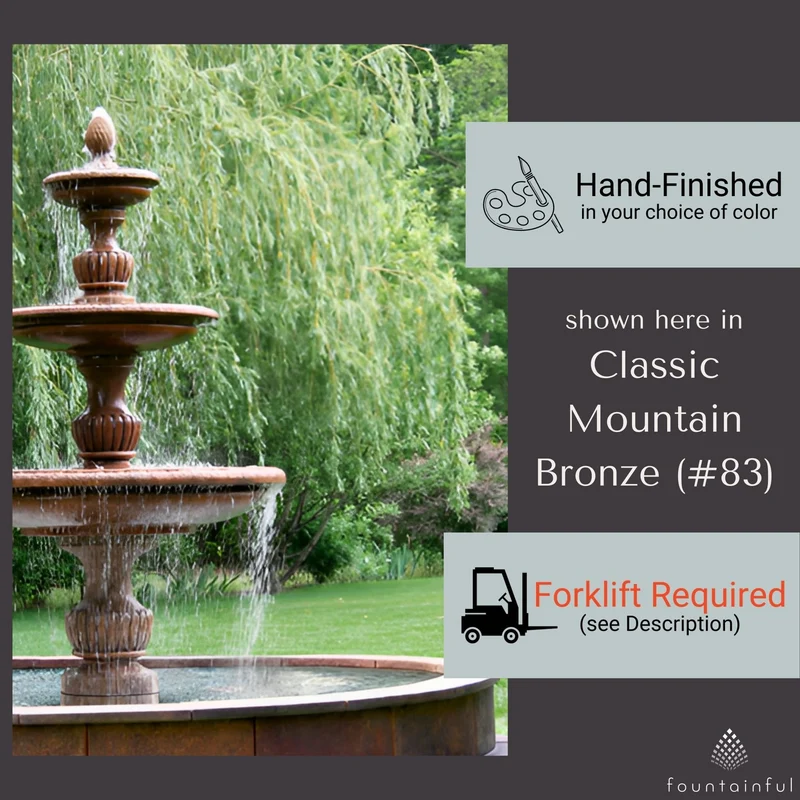 Savona 3-Tier Concrete Fountain w/ Pool - Massarellis #3715
