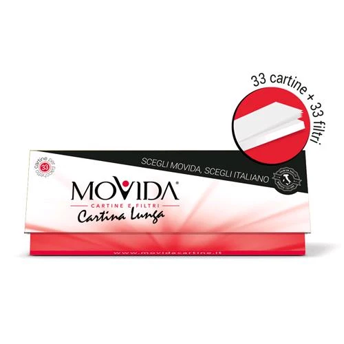 MOVIDA - SCATOLA DA 24 LIBRETTI CON 33 CARTA LUNGA + 33 FILTRO IN CARTONE - MADE IN ITALY