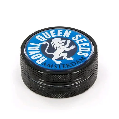ROYAL QUEEN SEEDS - GRINDER IN ALLUMINIO DRIP LOGO BLU - 2 PARTI 48 MM