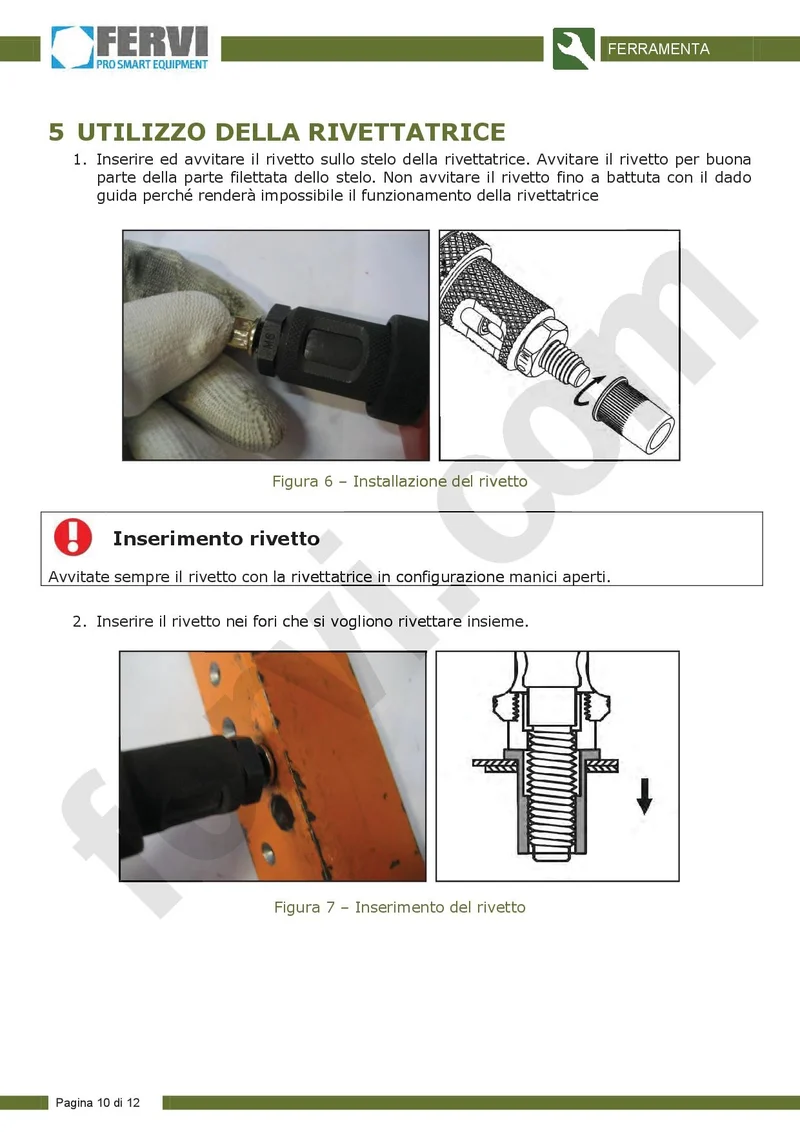Fervi 0469 - Rivettatrice per inserti filettati