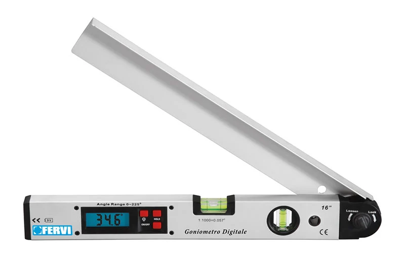 Fervi G008 - Goniometro digitale e livella con 2 fiale