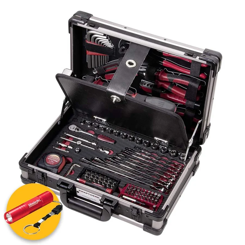 Valigetta cassetta porta attrezzi compatta completa Kraftwerk AluPro 3944 (123 pz)