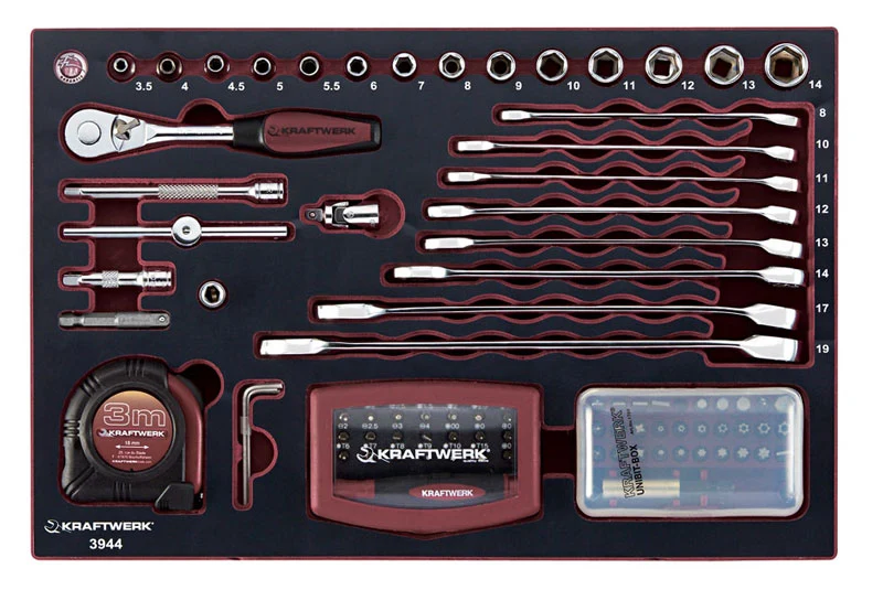 Valigetta cassetta porta attrezzi compatta completa Kraftwerk AluPro 3944 (123 pz)