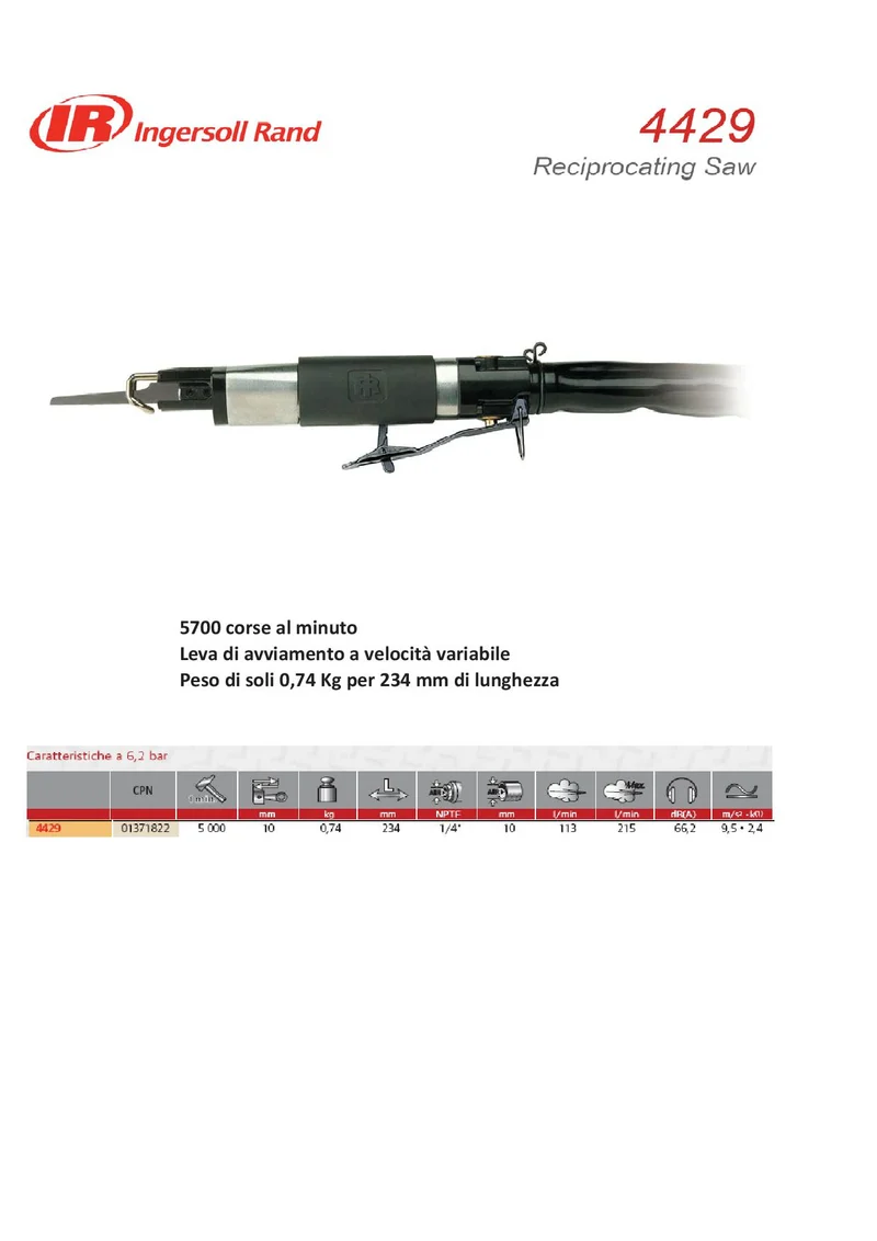 Sega alternativa pneumatica Ingersoll Rand 4429