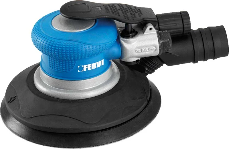 Fervi 0419 - Levigatrice pneumatica rotorbitale da 150 mm con aspirazione