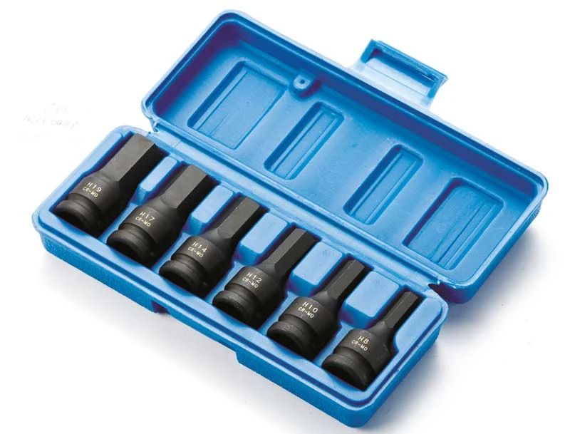 Fervi SI413M006 - Set 6 bussole esagonali maschio ad impatto
