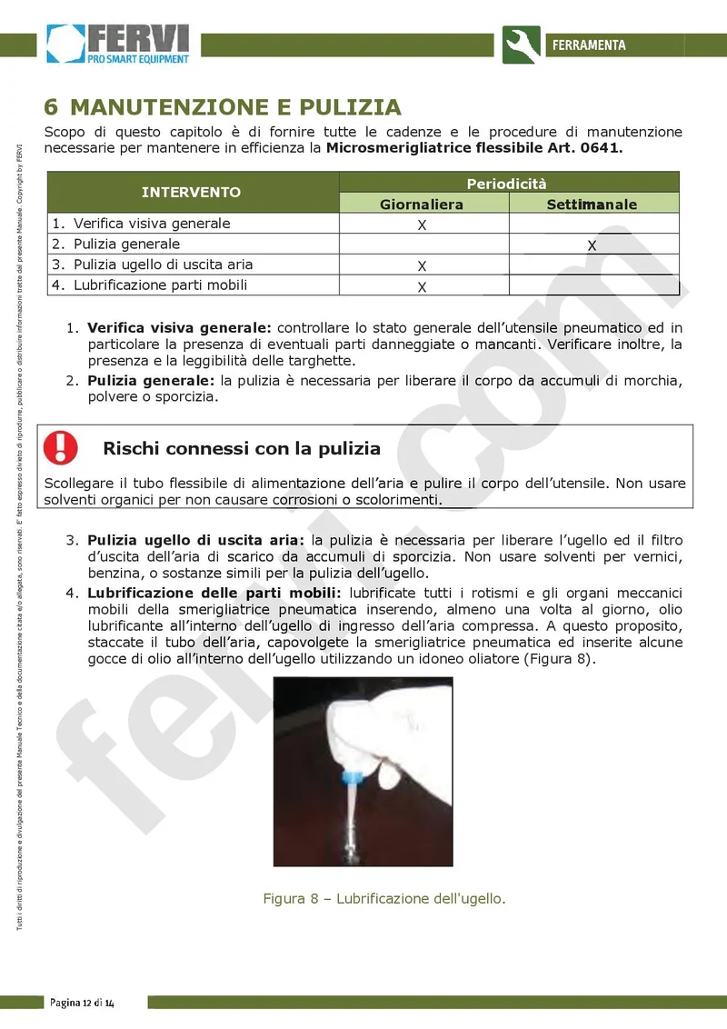 Fervi 0641 - Microsmerigliatrice flessibile pneumatica