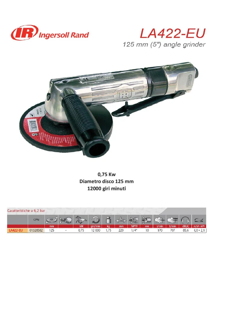 Smerigliatrice pneumatica angolare Ingersoll Rand LA422-EU
